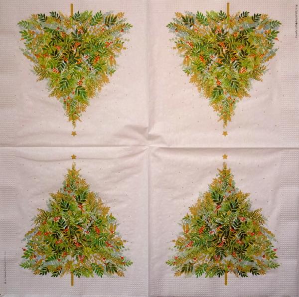 195 Weihnachten Blumen - 3-lagig (rot) - Ihr